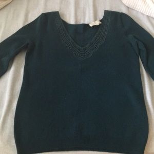 Sezane dark green v-neck sweater